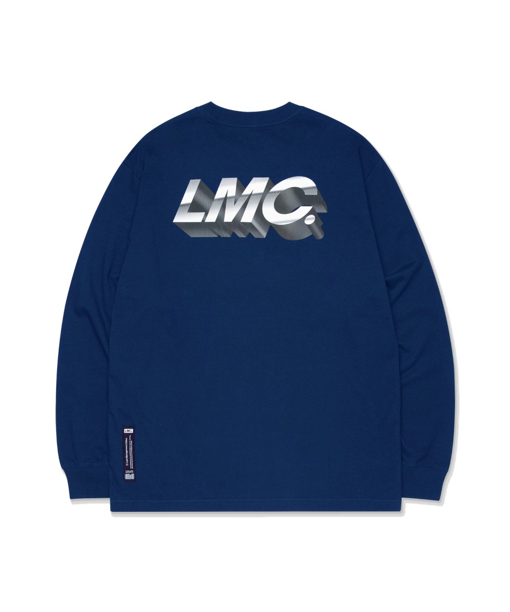 LMC 3D ITALIC OG LONG SLV TEE dark blue, lmc, 엘엠씨