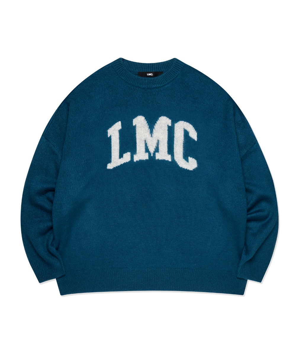 LMC BRUSHED ARCH KNIT SWEATER blue