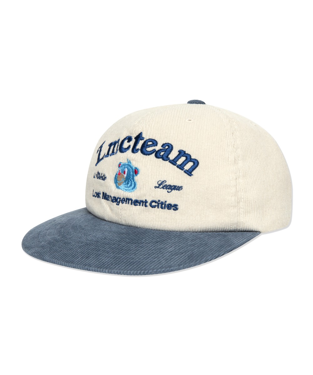 TEAM BEAR CORDUROY 6PANEL CAP vintage blue, lmc, 엘엠씨